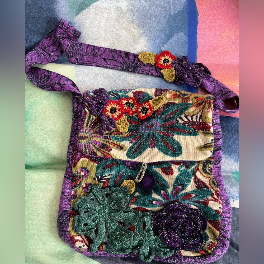💐 CHACOK vintage crochet and embroidered bag  NWOT